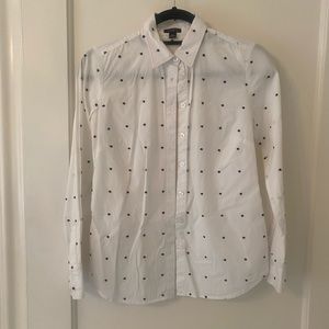 Ann Taylor Black and White Polka Dot blouse